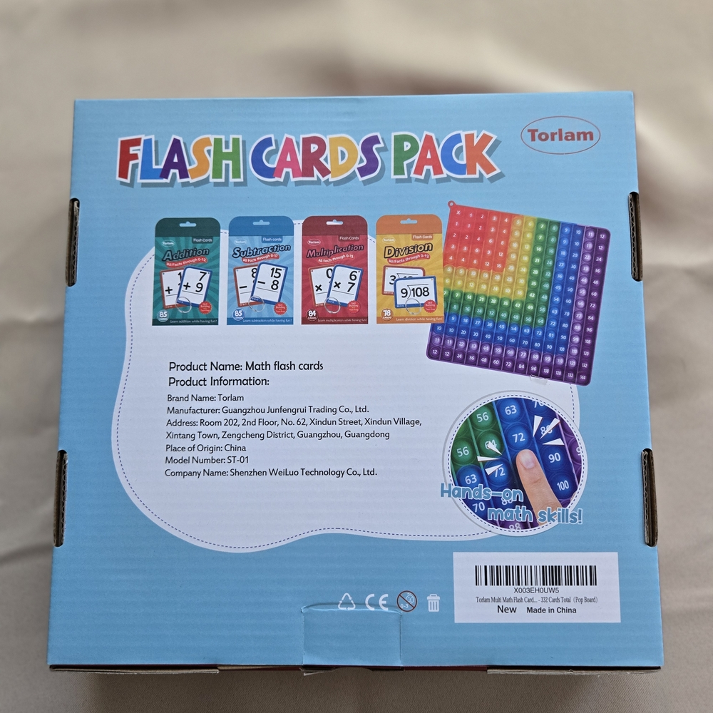 Multi-Math Flash Cards Pack - Colorful Learning Toy - Picture 2 of 2